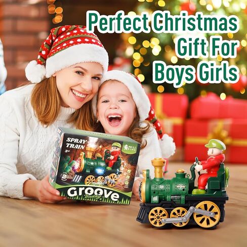 مجموعة قطار للأطفال الصغار مع الدخان والموسيقى والأضواء - قطار choo choo stear المغناطيسي الكهربائي مع مسارات playet truct in Kuwait