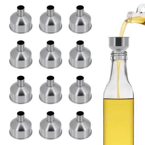 2Pcs Stainless Steel Small Funnel for Flask Small Funnels for Drinking Liquor Flask,Oil Bottle,Perfume Bottle,Amber Bottle, Spices Liquids Universal Mini Funnel Fit for 2/3" Spout (2) in Saudi Arabia