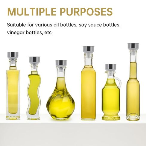 2Pcs Stainless Steel Small Funnel for Flask Small Funnels for Drinking Liquor Flask,Oil Bottle,Perfume Bottle,Amber Bottle, Spices Liquids Universal Mini Funnel Fit for 2/3" Spout (2) in Saudi Arabia