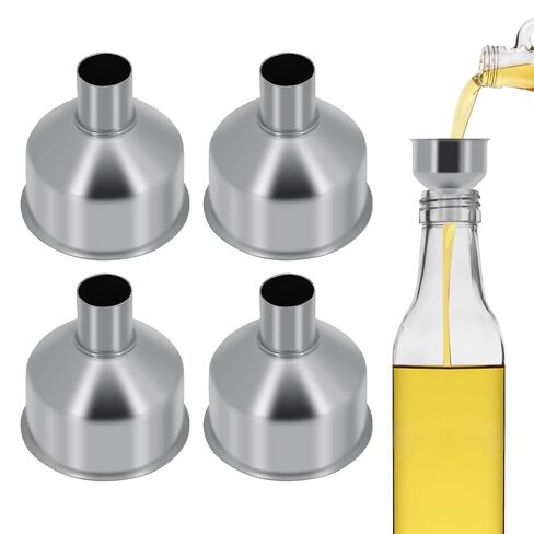 2Pcs Stainless Steel Small Funnel for Flask Small Funnels for Drinking Liquor Flask,Oil Bottle,Perfume Bottle,Amber Bottle, Spices Liquids Universal Mini Funnel Fit for 2/3" Spout (2) in Saudi Arabia