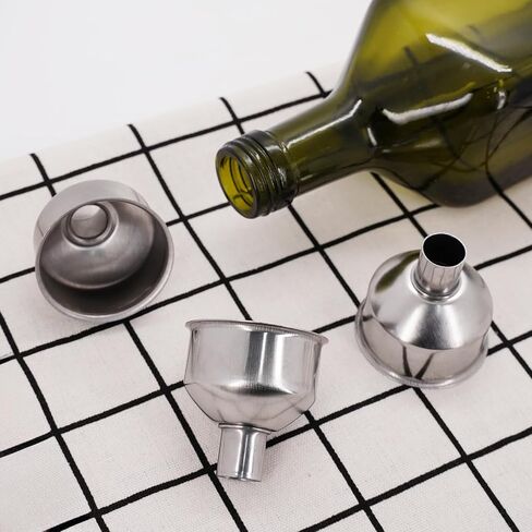 2Pcs Stainless Steel Small Funnel for Flask Small Funnels for Drinking Liquor Flask,Oil Bottle,Perfume Bottle,Amber Bottle, Spices Liquids Universal Mini Funnel Fit for 2/3" Spout (2) in Saudi Arabia