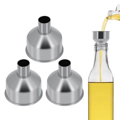 2Pcs Stainless Steel Small Funnel for Flask Small Funnels for Drinking Liquor Flask,Oil Bottle,Perfume Bottle,Amber Bottle, Spices Liquids Universal Mini Funnel Fit for 2/3" Spout (2) in Saudi Arabia
