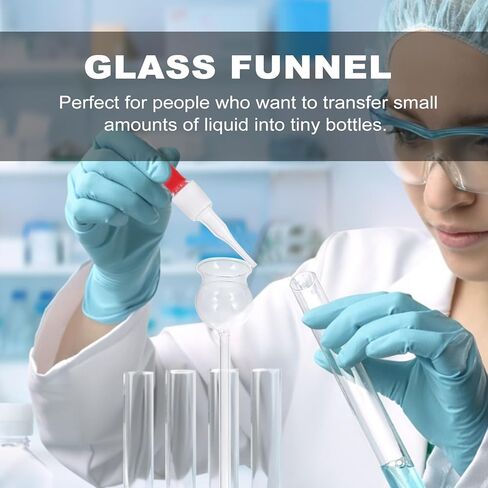 2pcs Glass Laboratory Long Neck Funnel for Chemical Experiments, Scientific Glass Funnel with Safety Design for School Science and Carbon Dioxide Preparation in Kuwait