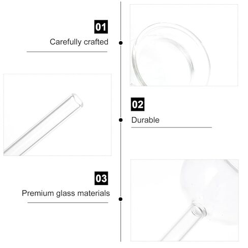 2pcs Glass Laboratory Long Neck Funnel for Chemical Experiments, Scientific Glass Funnel with Safety Design for School Science and Carbon Dioxide Preparation in Kuwait