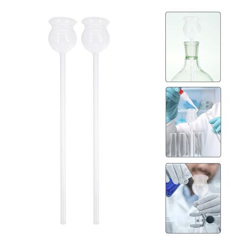 2pcs Glass Laboratory Long Neck Funnel for Chemical Experiments, Scientific Glass Funnel with Safety Design for School Science and Carbon Dioxide Preparation in Kuwait