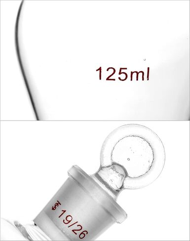 QWORK 125ml Separating Funnel with 19/26 Joints and PTFE Plug, 1 Pack in Saudi Arabia