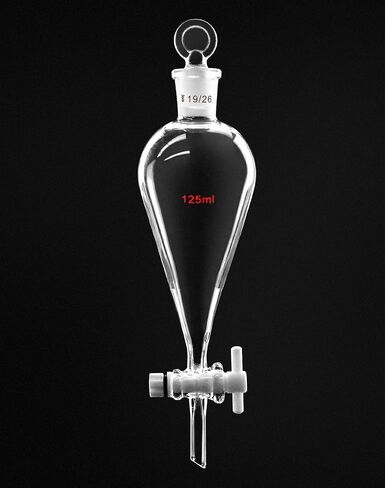 QWORK 125ml Separating Funnel with 19/26 Joints and PTFE Plug, 1 Pack in Saudi Arabia