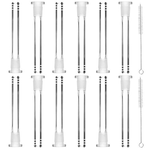 14mm Glass Tube with Diffuser – 12 Pack 120mm Lab-Grade Borosilicate Glass Stem Adapter, Heat-Resistant Thick Glass Rod with Precision Ground Joint for Laboratory, Kitchen & DIY Use in Saudi Arabia