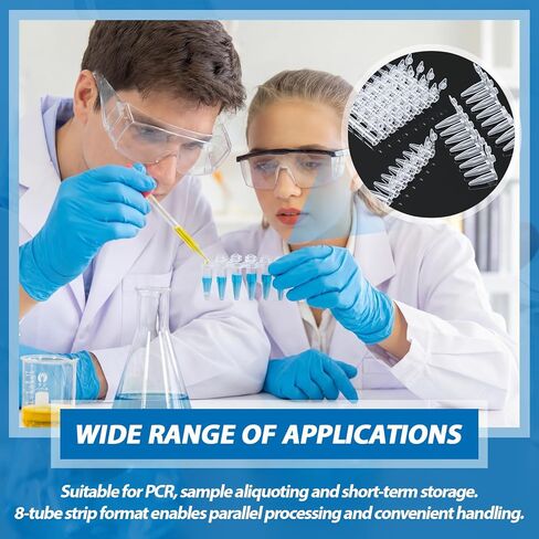 LemonRoad 125 Strips 0.2 ml PCR Tubes with Shingled Flat Caps PCR Reaction Microcentrifuge Tube in Kuwait