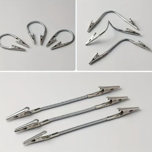 Double-Headed Alligator Clamps 4Pc Flexible Gooseneck Aluminum Alloy for Office Home Lab, Holds Cables Tapes Mosquito Nets, 4Pcs in Saudi Arabia