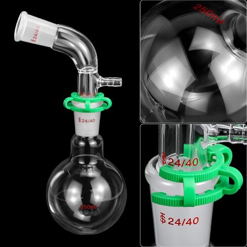 QWORK 500ml Laboratory Distillation Set, 3.3 Borosilicate Glass with Standard 24/40 Joints, for Essential Oils & Aqueous Extract in Saudi Arabia