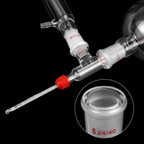 QWORK 500ml Laboratory Distillation Set, 3.3 Borosilicate Glass with Standard 24/40 Joints, for Essential Oils & Aqueous Extract in Saudi Arabia
