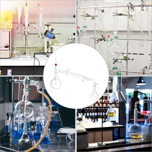 QWORK 500ml Laboratory Distillation Set, 3.3 Borosilicate Glass with Standard 24/40 Joints, for Essential Oils & Aqueous Extract in Saudi Arabia