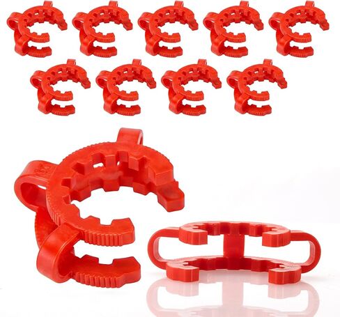 مشابك وصلات بلاستيكية مقاس 29 مم، مشابك كيك حمراء، مشابك كيك لمفاصل الواجهة المخروطية القياسية الزجاجية، 10 قطع in Kuwait