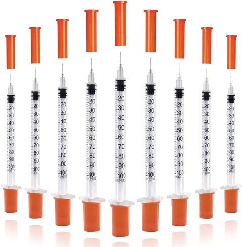 U-100 Syringes with Needle - 30G 5/16" (8mm) 1ml/cc Disposable Syringe, Individual Wrapped, 30PACK in Kuwait