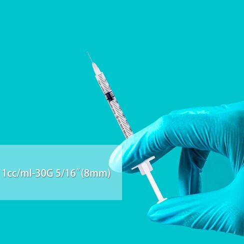 U-100 Syringes with Needle - 30G 5/16" (8mm) 1ml/cc Disposable Syringe, Individual Wrapped, 30PACK in Kuwait