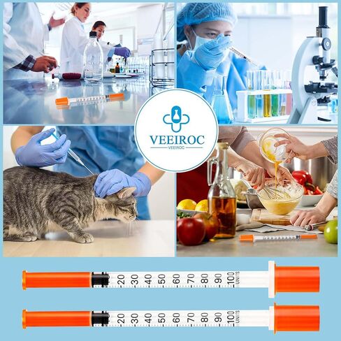 U-100 Syringes with Needle - 30G 5/16" (8mm) 1ml/cc Disposable Syringe, Individual Wrapped, 30PACK in Kuwait