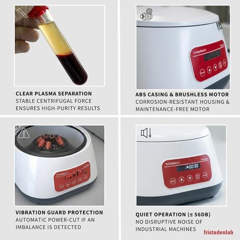 Fristaden Lab PRP Benchtop Centrifuge – Up to 8 Tubes - 500-4000 RPM, Brushless Motor with Timer & LCD Display in Kuwait