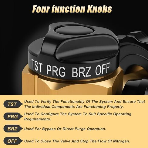 Siasky VN-500 Nitrogen Regulator - 4 Working Modes (TST/PRG/BRZ/OFF) - 0-500PSI Pressure Adjustment for Precision Nitrogen Purge in Kuwait