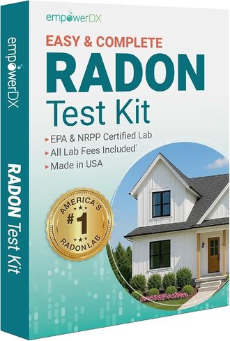 مجموعة اختبار الرادون إمبلي دي إكس، مدرجة في قائمة وكالة حماية البيئة (EPA)، معتمدة من NPPR، تحقق من مستويات غاز الرادون في منزلك، النتائج في غضون 3-5 أيام in Kuwait