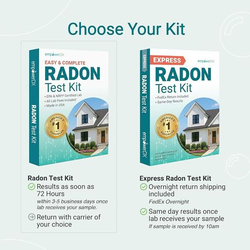 مجموعة اختبار الرادون إمبلي دي إكس، مدرجة في قائمة وكالة حماية البيئة (EPA)، معتمدة من NPPR، تحقق من مستويات غاز الرادون في منزلك، النتائج في غضون 3-5 أيام in Kuwait