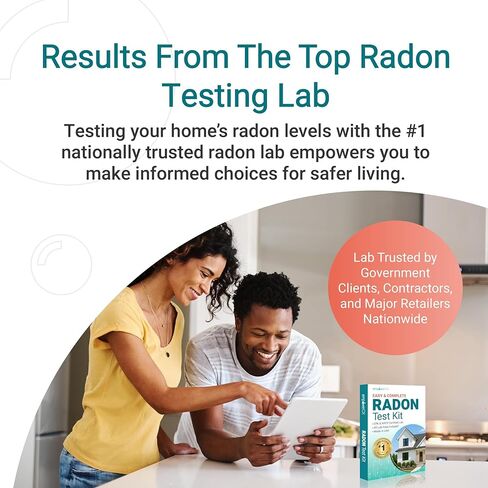مجموعة اختبار الرادون إمبلي دي إكس، مدرجة في قائمة وكالة حماية البيئة (EPA)، معتمدة من NPPR، تحقق من مستويات غاز الرادون في منزلك، النتائج في غضون 3-5 أيام in Kuwait