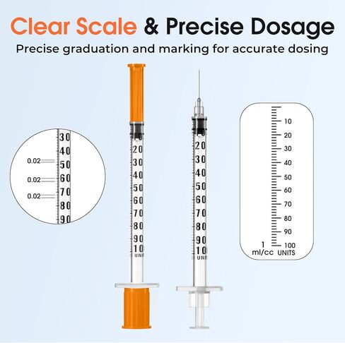 1ml 30G 5/16" (8mm) Syringe, Lab Syringes Individually Wrapped, Pack of 100 in Kuwait