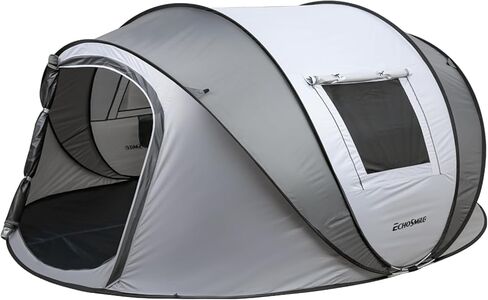 EchoSmile Instant Pop Up Camping Tent, 2/4/6 Person Easy Setup Tent | Water Resistant Dome·Portable with Carry Bag·Fiberglass Frame·Picnic·Camping·Hiking·Fishing in Kuwait