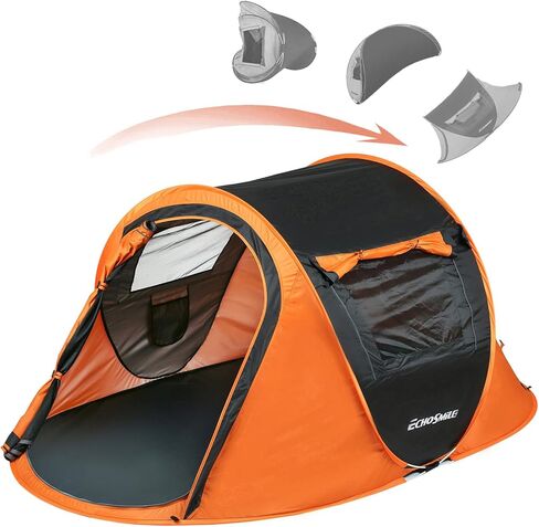 EchoSmile Camping Instant Tent, 2/4/6/8/10 Person Pop Up Tent, Water Resistant Dome Tent, Easy Setup for Camping Hiking and Outdoor, Portable Tent with Carry Bag, for 3 Seasons… in Kuwait