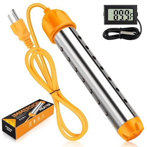 2000W Immersion Water Heater, High Power Bucket Heater with Auto Shut-Off & 304 Stainless Steel Guard, Rapid Heating Element with Digital Thermometer for Inflatable Pool, Bathtub & Home Cleaning in Kuwait