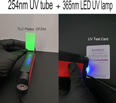 ضوء الأشعة فوق البنفسجية، 254 نانومتر و365 نانومتر، مصباح يدوي طويل الموجة للأشعة فوق البنفسجية للصخور المعدنية، تحليل TLC، التحقق من ختم الأوراق النقدية، مصباح محمول مزدوج الطول، يعمل بالتيار المتردد أو البطارية in Kuwait