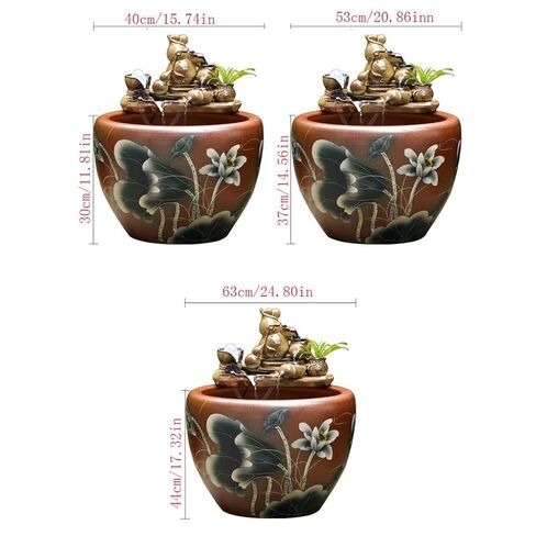 Small Fish Tank Aquarium Fish Tank Courtyard Fish Tank Lotus Fish Tank Flower Pot Outdoor Fish Tank Feng Shui Tank Aquarium Starter Kits Fish Tank Kit(A,63cm) in Kuwait