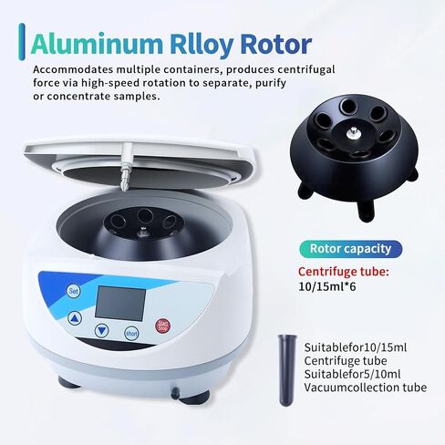 Benchtop Centrifuge, 500-5000 r/min Digital Lab Centrifuge with LCD Display and Timer, Max 3074 xg, 6 x 15ml Rotor for Laboratory Clinic PRP Processing in Kuwait