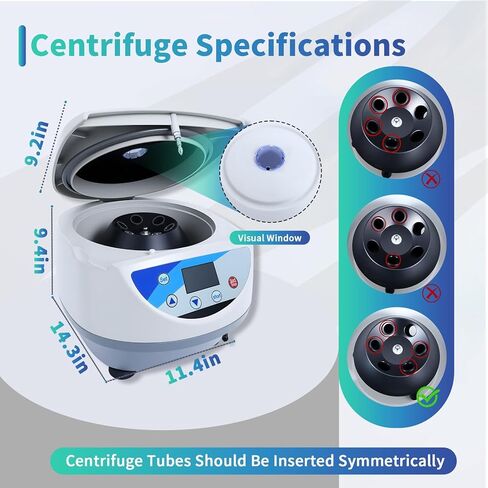 Benchtop Centrifuge, 500-5000 r/min Digital Lab Centrifuge with LCD Display and Timer, Max 3074 xg, 6 x 15ml Rotor for Laboratory Clinic PRP Processing in Kuwait