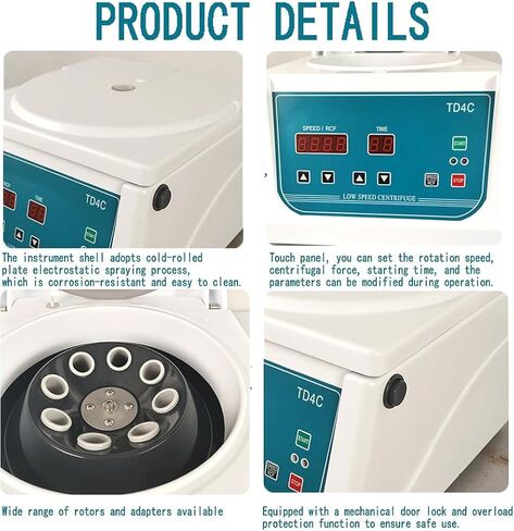 Desktop Centrifuge 4000RPM, Electric Mini Lab Centrifuge for Plasma & Blood Samples, Compact Microcentrifuge for Home and Laboratory Use, High-Speed Centrifuge Machine in Kuwait