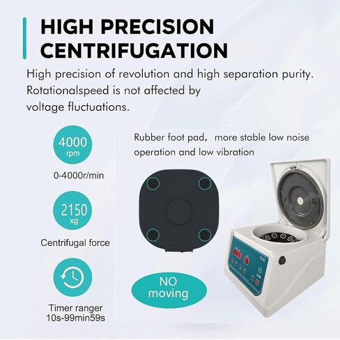 Desktop Centrifuge 4000RPM, Electric Mini Lab Centrifuge for Plasma & Blood Samples, Compact Microcentrifuge for Home and Laboratory Use, High-Speed Centrifuge Machine in Kuwait