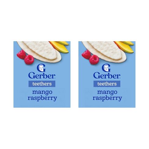 Gerber Snacks for Baby Teethers, Strawberry Apple Spinach, Gentle Teething Wafers, Non-GMO Ingredients, 12 Individually Wrapped 2-Packs/Box (Pack of 2 Boxes) in Kuwait