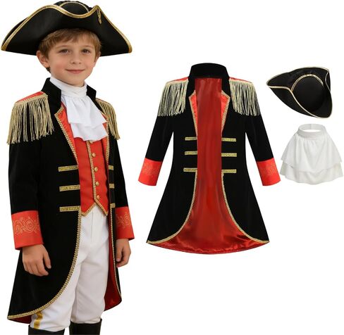 زي نابليون هاوس الملون للأولاد الزي الاستعماري لعيد الهالوين التنكري للأطفال in Kuwait