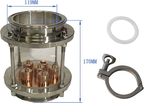 قسم عمود ارتداد زجاجي مقاس 4 بوصة مع لوحة فقاعات نحاسية in Kuwait