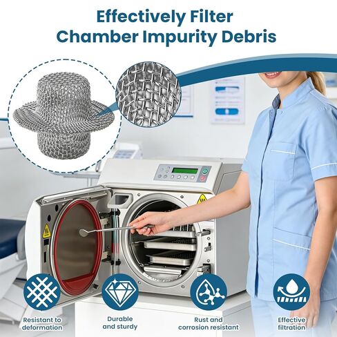 2 Pack MIF062 Fill/Vent Mesh Chamber Filter Fit for Midmark Ritter M9/M9D, M11/M11D,1730E,1730EK,730M for Tuttnauer 1730, 2540, 2340, 3870 Chamber Screen Filter Replacement (Stainless Steel) in Kuwait