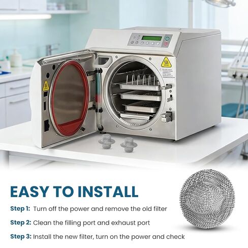 2 Pack MIF062 Fill/Vent Mesh Chamber Filter Fit for Midmark Ritter M9/M9D, M11/M11D,1730E,1730EK,730M for Tuttnauer 1730, 2540, 2340, 3870 Chamber Screen Filter Replacement (Stainless Steel) in Kuwait