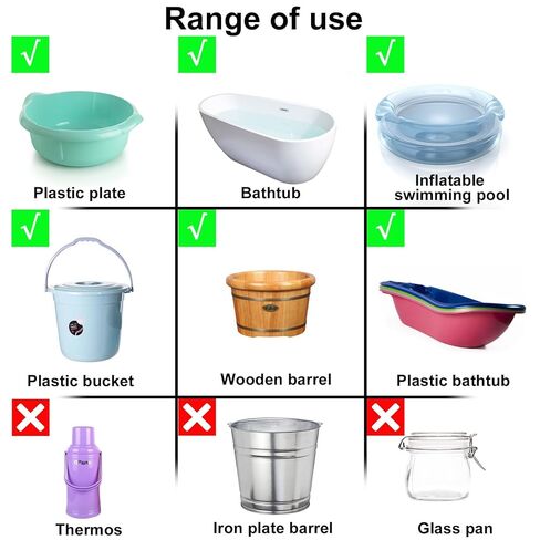 سخان مياه غاطس 1500 واط مع مؤقت رقمي وثرموستات، سخان غاطس محمول 304SS للدلو، حوض الاستحمام، حمام السباحة، التخييم، الإغلاق التلقائي، شاشة LCD، حماية من الحرارة الزائدة in Kuwait