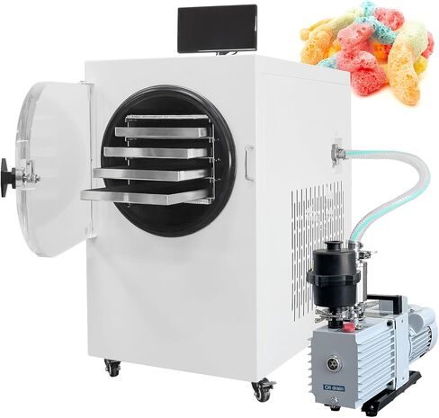 US In Stock LABFENG -60℃ Freeze Dryer for Home & Commercial Use, 4 Large Stainless Steel Trays, 0.46㎡ Drying Area, Fast Efficient Drying for Meat, Fruits, Pet Food in Kuwait