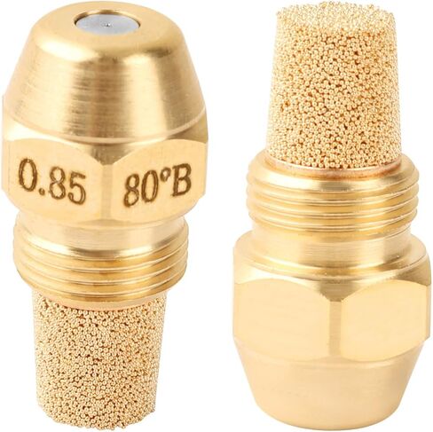 2 Pcs Solid Oil Burner Nozzle 0.65-80 B, 80 Degree Spray Angle, Brass Oil Furnace Nozzle kit for Oil Furnace and Beckett Burner Parts in Kuwait