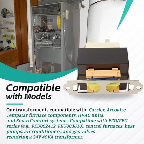 Furnace Transformer Replace for BE28316007 HT01CN241, 40VA 208/240V to 24V Transformer Compatible with Carrier, Payne, Tempstar, ICP, Arcoaire, Heil HVAC Systems in Kuwait