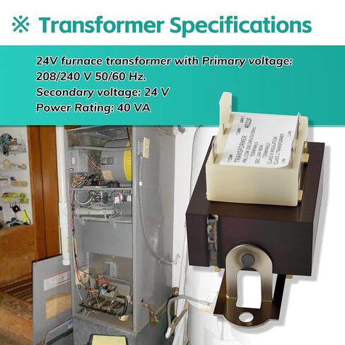 Furnace Transformer Replace for BE28316007 HT01CN241, 40VA 208/240V to 24V Transformer Compatible with Carrier, Payne, Tempstar, ICP, Arcoaire, Heil HVAC Systems in Kuwait