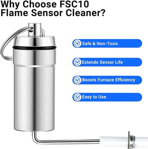أداة تنظيف مستشعر اللهب FSC10 منظف مستشعر اللهب لأدوات خدمة التدفئة والتهوية وتكييف الهواء في الفرن (فضي) in Kuwait