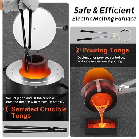 MMasters 7KG Electric Aluminum Melting Furnace Kit, 1800W PID Smelter Kiln, TAF8000 for Scrap Metal Recycling (Below 1000°C) in Kuwait