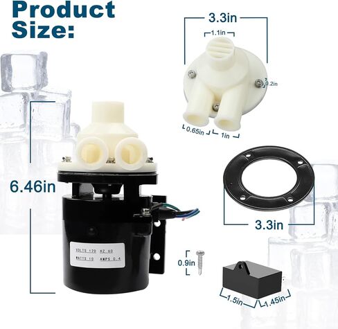 مجموعة محرك مضخة ماكينة صنع الثلج تناسب Hoshizaki PA0613 | يناسب الموديل KM-450 من خلال KM-900 KML-600MAH URC-12F 120V 10W RPM 0.5 استبدال # APTA92P10WD1 89404002 in Saudi Arabia