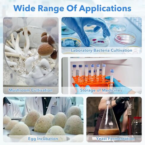 4L Incubator, 46-148℉ Bacteria Incubator, Thermostatic Cabinet Incubator for Lab General Purpose, Petri Dishes, Seed, 12V/110V in Kuwait